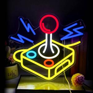 Cartel Neón Gamer Joystick Vintage 40x30