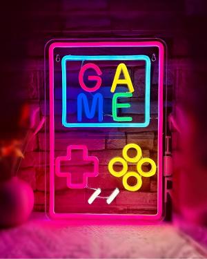 Cartel Neon Gamer Pantalla 38x25cm