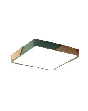 Plafon LED 36W Moro 40cm Verde Cuadrado